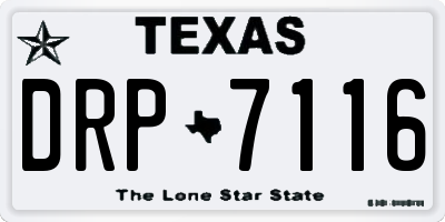 TX license plate DRP7116