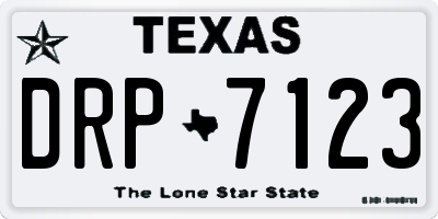 TX license plate DRP7123