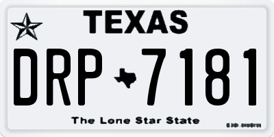 TX license plate DRP7181