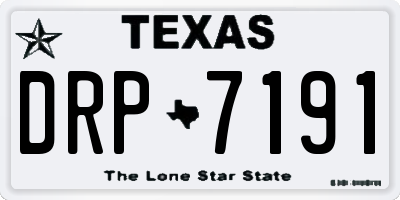 TX license plate DRP7191