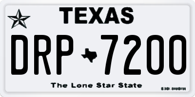 TX license plate DRP7200