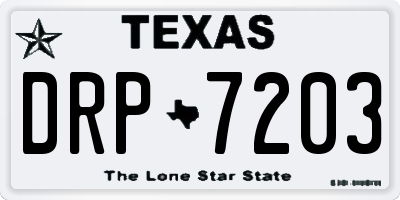 TX license plate DRP7203