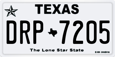 TX license plate DRP7205