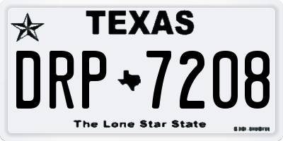 TX license plate DRP7208