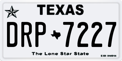 TX license plate DRP7227