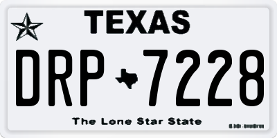 TX license plate DRP7228