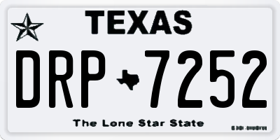 TX license plate DRP7252