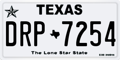 TX license plate DRP7254