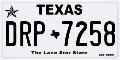 TX license plate DRP7258