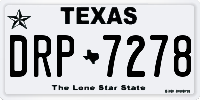 TX license plate DRP7278
