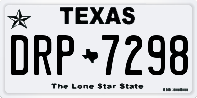 TX license plate DRP7298