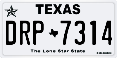 TX license plate DRP7314