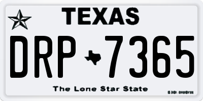 TX license plate DRP7365