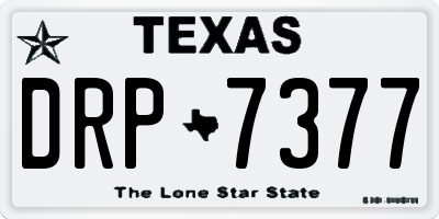 TX license plate DRP7377