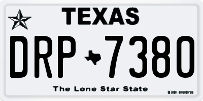 TX license plate DRP7380
