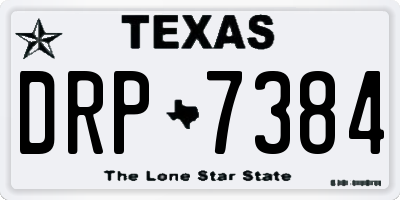 TX license plate DRP7384