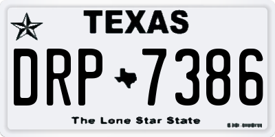 TX license plate DRP7386