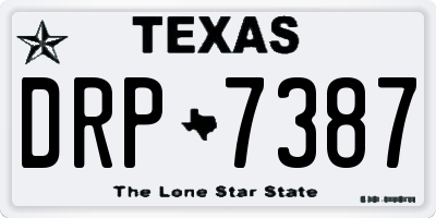 TX license plate DRP7387