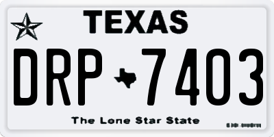TX license plate DRP7403
