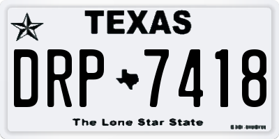 TX license plate DRP7418