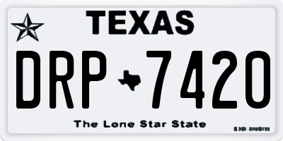 TX license plate DRP7420