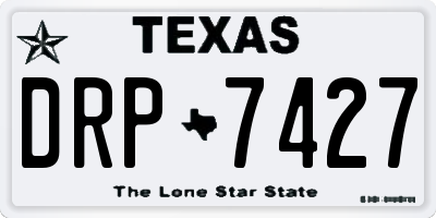 TX license plate DRP7427