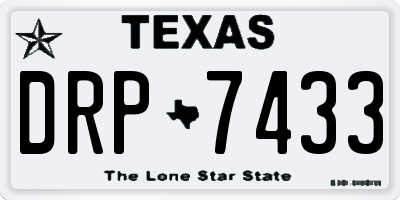 TX license plate DRP7433