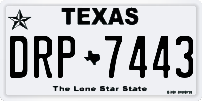 TX license plate DRP7443
