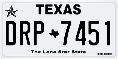 TX license plate DRP7451