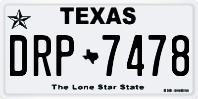 TX license plate DRP7478