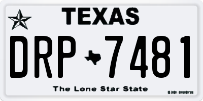 TX license plate DRP7481