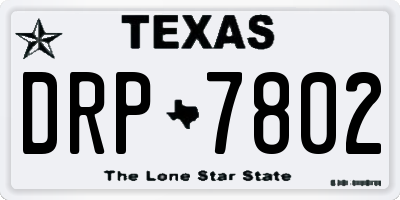 TX license plate DRP7802