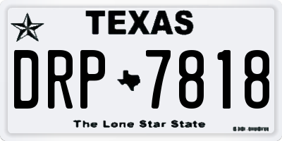 TX license plate DRP7818