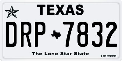 TX license plate DRP7832