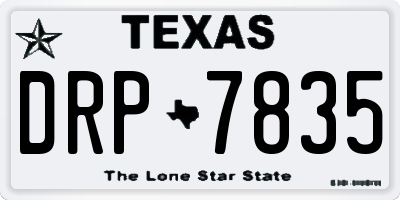 TX license plate DRP7835