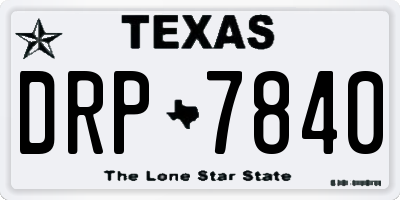TX license plate DRP7840
