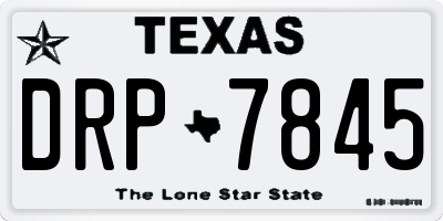 TX license plate DRP7845