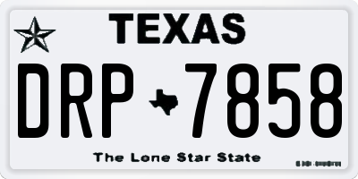 TX license plate DRP7858