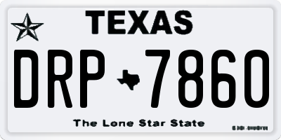 TX license plate DRP7860