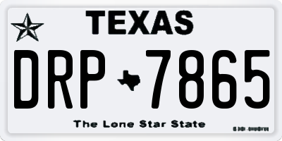 TX license plate DRP7865