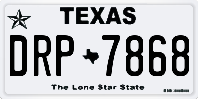 TX license plate DRP7868