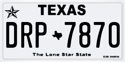 TX license plate DRP7870