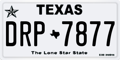 TX license plate DRP7877