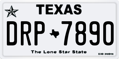 TX license plate DRP7890