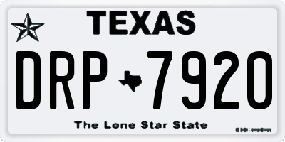 TX license plate DRP7920