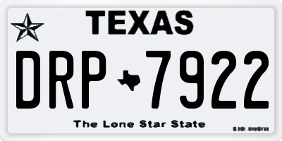 TX license plate DRP7922