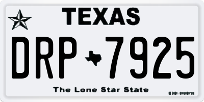 TX license plate DRP7925