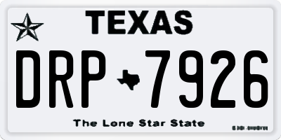 TX license plate DRP7926