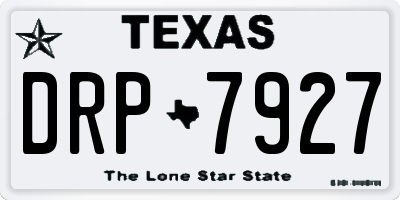 TX license plate DRP7927