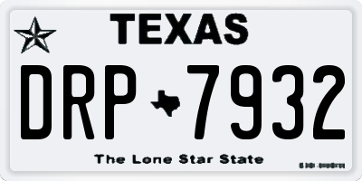 TX license plate DRP7932